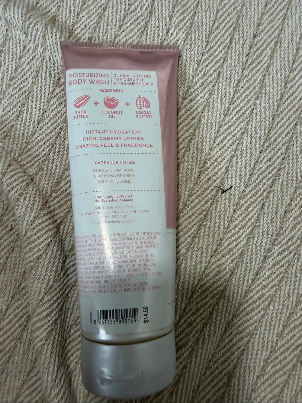Bath & Body Works Champagne Toast Moisturizing Body Wash - Rose Pink and White